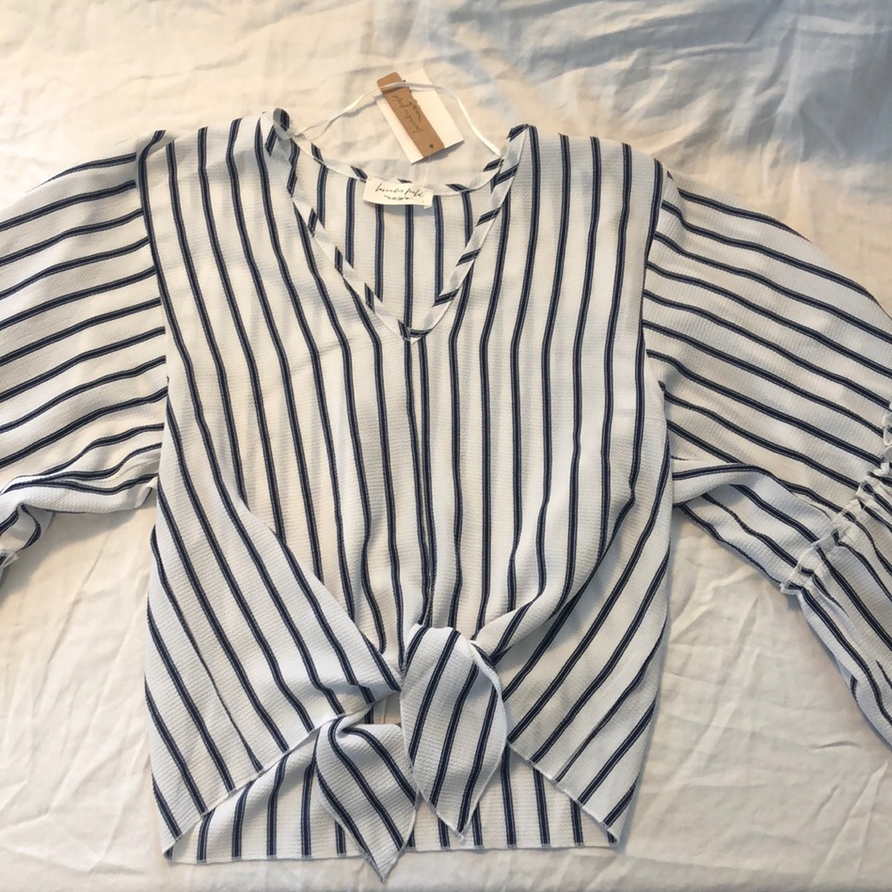 NWT Striped Tie Top